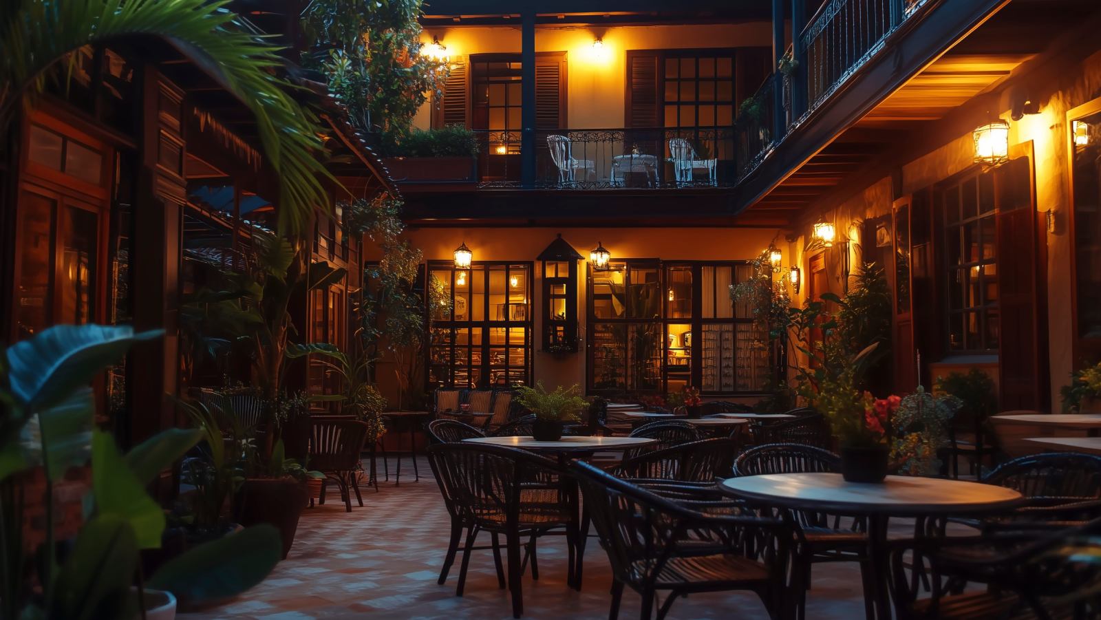 A walkable city district with independent businesses
